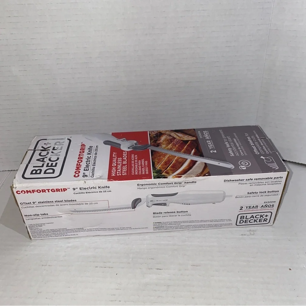 BLACK+DECKER 9-Inch Electric Carving Knife, White, EK500W